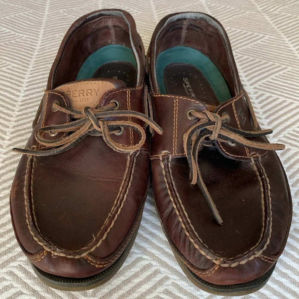 Mens Sperry leather loafers size 10.5 wide
